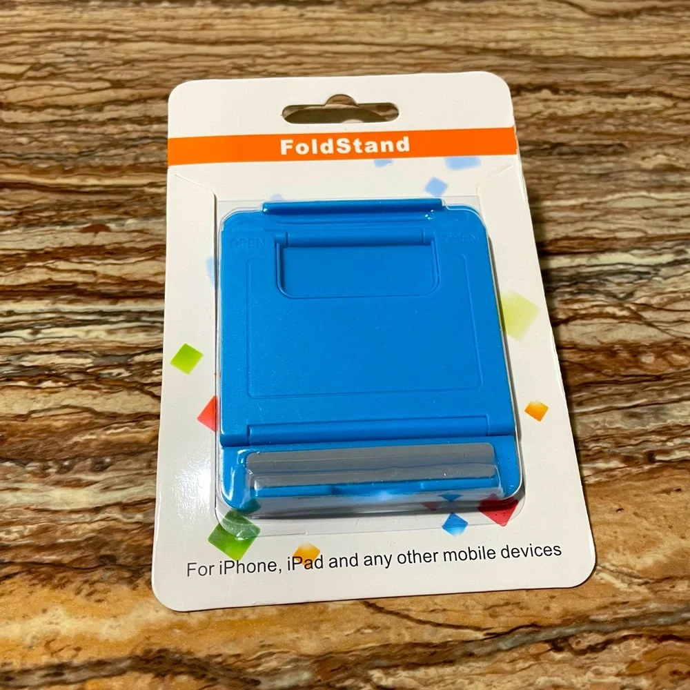 Blue Foldable Adjustable iPhone iPad Smartphone Universal Mobile Device Holder